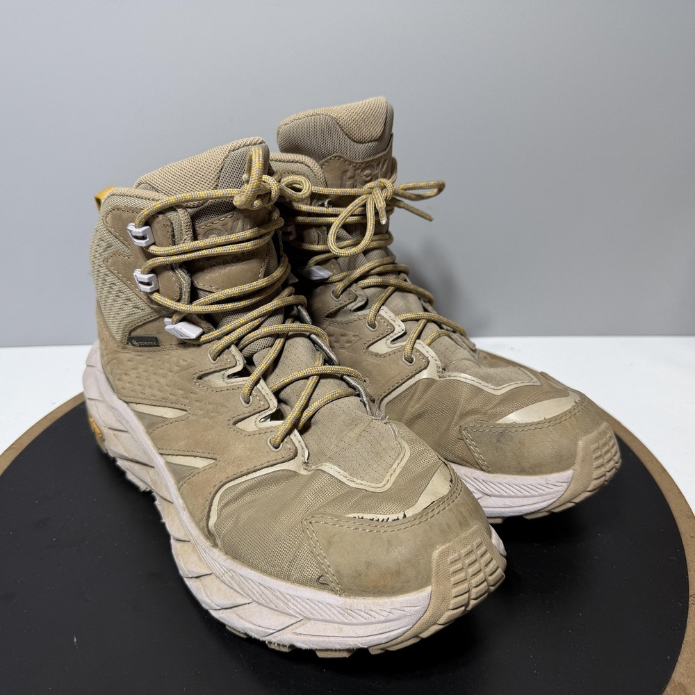 Hoka Anacapa Mid GTX Women Size 8.5 Hiking Boots Dune Tan Waterproof Gorpcore - Picture 2 of 11